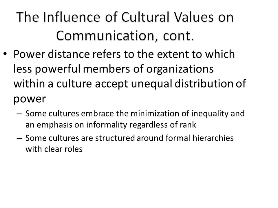 The major influence of culture in communication